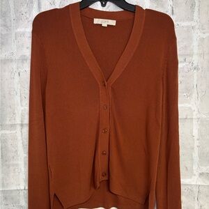 LOFT Women's Rust Cardigan Sweater